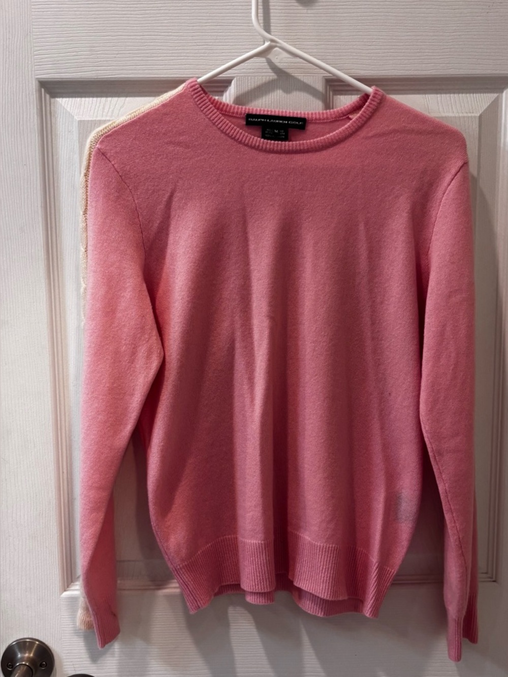 Ralph Lauren Golf Light Pink Cashmere Crewneck Sweater